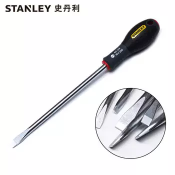 Шлицевая отвертка Stanley с трехцветной ручкой, нескользящая, 10x200 мм 65-139-14