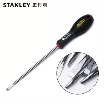 Шлицевая отвертка Stanley с трехцветной ручкой, нескользящая, 5,5x150 мм 65-483-14