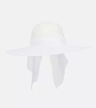 Шляпа blanche с тюлевой отделкой Maison Michel, белый
