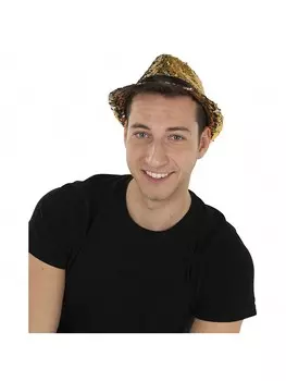 Шляпа Fedora с пайетками, золотой