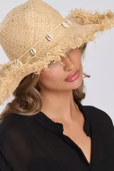 Шляпа-Федора с потертым краем и узором в виде морской звезды South Beach, бежевый