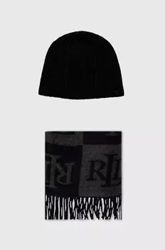 Шляпа и шарф Lauren Ralph Lauren, черный