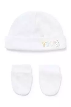 Набор детской одежды шапка и перчатки Tous, белый