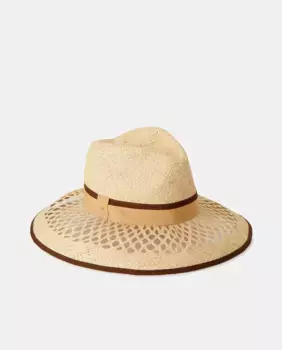 Шляпа из рафии с седлом из грогрейна Latouche, цвет Tostado