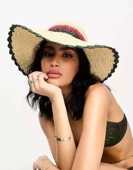 Шляпа-каноте кремового цвета с несколькими полосками Accessorize