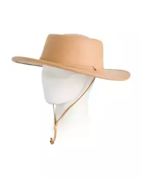 Шляпа-каноте-телескоп из искусственного фетра со шнурком для подбородка из искусственной замши San Diego Hat, цвет Camel