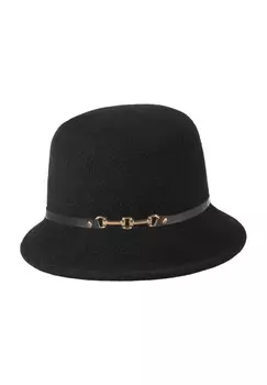 Шляпа-клош, декоративная пряжка, смесь шерсти, женская LOEVENICH, черный