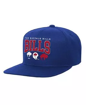 Шляпа Royal Buffalo Bills Champ Stack с плоскими полями для больших мальчиков и девочек Mitchell & Ness, синий