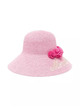 Шляпа с цветочной аппликацией Monnalisa, розовый