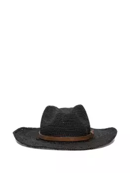 Шляпа с кожаной лентой из рафии Ento IBELIV, черный