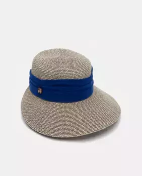 Шляпа синего крапчатого цвета с синей лентой Aranda