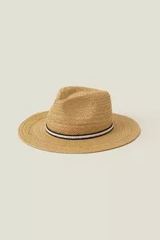 Шляпа-Трилби с монотонной отделкой Accessorize, коричневый