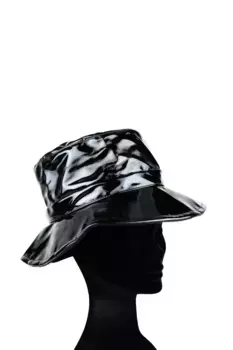 Шляпа-ведро COLLEZIONE ALESSANDRO "Urban" (1 штука), лакированного вида, производство Италия, черный