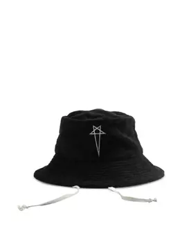 Шляпа-ведро с вышитым мотивом Rick Owens, черный