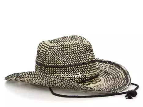 Шляпа Woven Cowboy Hat Crown Vintage, черный/бежевый