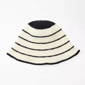Шляпа Zara Braided Crochet Stripes, черный/белый