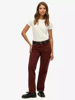 Шнурованные брюки с прямыми штанинами Superdry, цвет Mink Brown