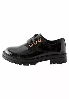Шнуровка School Eyelet Wide Fit G Next, цвет black patent