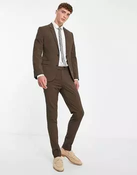 Шоколадно-коричневые брюки скинни ASOS DESIGN