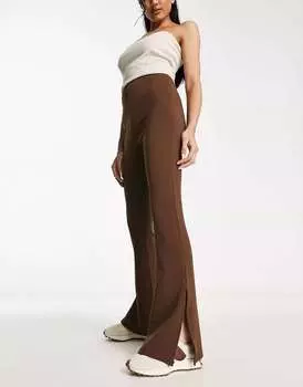 Шоколадно-коричневые леггинсы с разрезом по бокам Night Addict