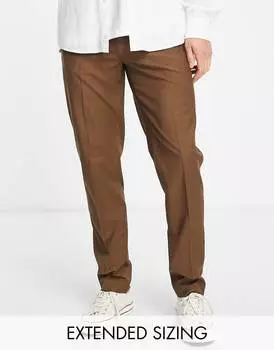 Шоколадно-коричневые узкие элегантные брюки ASOS DESIGN