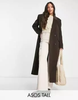 Шоколадное пальто для пап ASOS DESIGN Tall