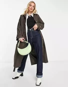 Шоколадный тренч бойфренда ASOS DESIGN