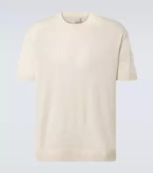 Шёлковая и хлопковая футболка Moncler, Silk White