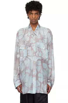 Шёлковая рубашка Dries Van Noten, синий