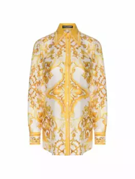 Шёлковая рубашка с принтом Majolica Dolce&Gabbana, мультиколор
