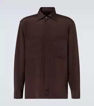 Шёлковая рубашка Saman Amel, коричневый