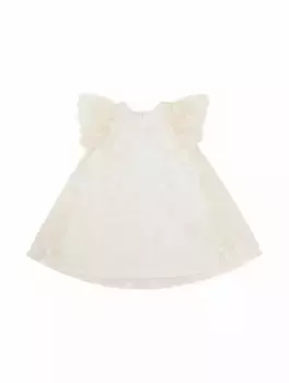 Шёлковое платье с логотипом Fendi, бежевый