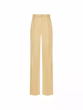 Шёлковые широкие брюки Loro Piana, бежевый