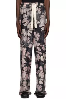 Шёлковые штаны карго на шнурке Dries Van Noten, розовый