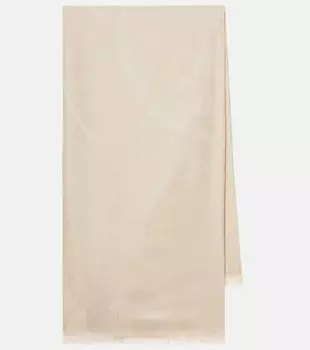 Шёлковый и шерстяной шарф Max Mara, кэмел