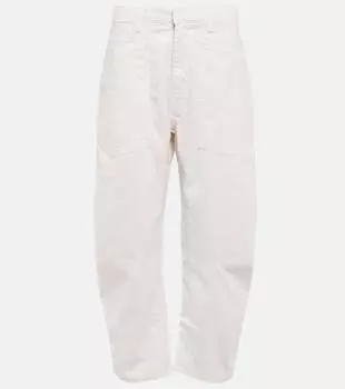 Шоны брюки из хлопкового твила Nili Lotan, Eggshell