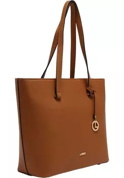 Шопер, эмблема, кулон, однотонный, для женщин L.CREDI, цвет Cognac