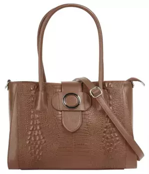 Шопер Cluty, натуральная кожа, производство Италия, цвет Cognac