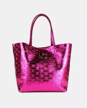 Шопер цвета металлик цвета фуксии с гравировкой монограммы Lola Casademunt, фуксия