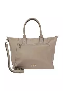 Шопер, искусственная кожа, эмблема, женский L.CREDI, бежевый