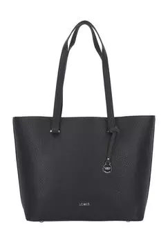 Шопер, искусственная кожа, кулон, однотонный, для женщин L.CREDI, черный