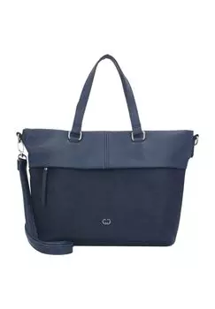 Шопер, искусственная кожа, на молнии, однотонный, женский GERRY WEBER, темно-синий