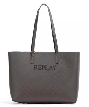 Шопер из искусственной кожи Replay, коричневый