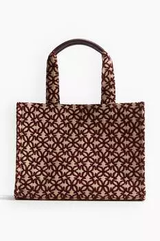 Шопер из смесового хлопка. H&M, бежевый