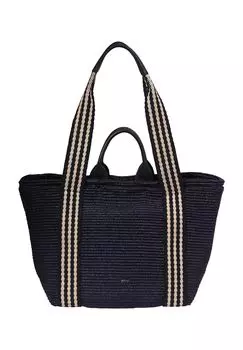 Шопер, магнитная застежка, вид плетения, для женщин Abro+, темно-синий