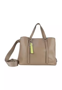 Шопер, на молнии, искусственная кожа, женский GERRY WEBER, тауп