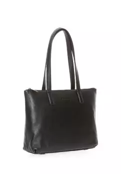 Шопер, на молнии, кожаный, женский MANDARINA DUCK, цвет Nero