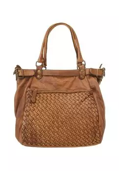 Шопер, натуральная кожа, сделано в Италии Samantha Look, цвет Cognac