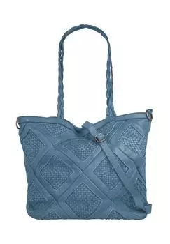 Шопер, натуральная кожа, сделано в Италии Samantha Look, синий