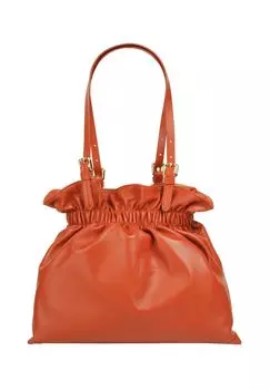 Шопер, натуральная кожа, сделано в Италии Samantha Look, оранжевый
